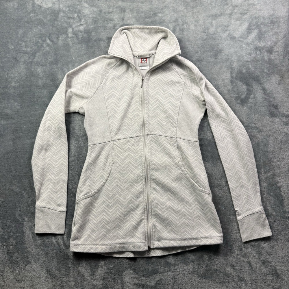 Avalanche Women's Small Full Zip Jacket Gray Chevron Pattern Lightweight